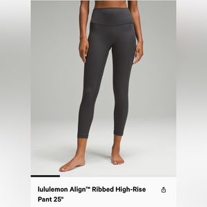 lululemon Align™ Ribbed High-Rise
Pant 25" - graphite grey
